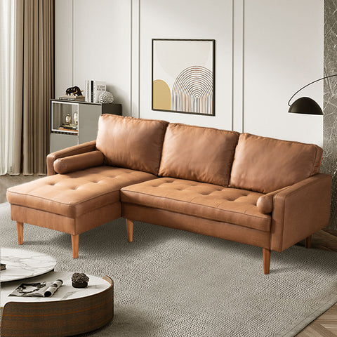 Xizzi Furniture-GF-Sofa-L Shape-Light Brown-Suede-Left Chaise