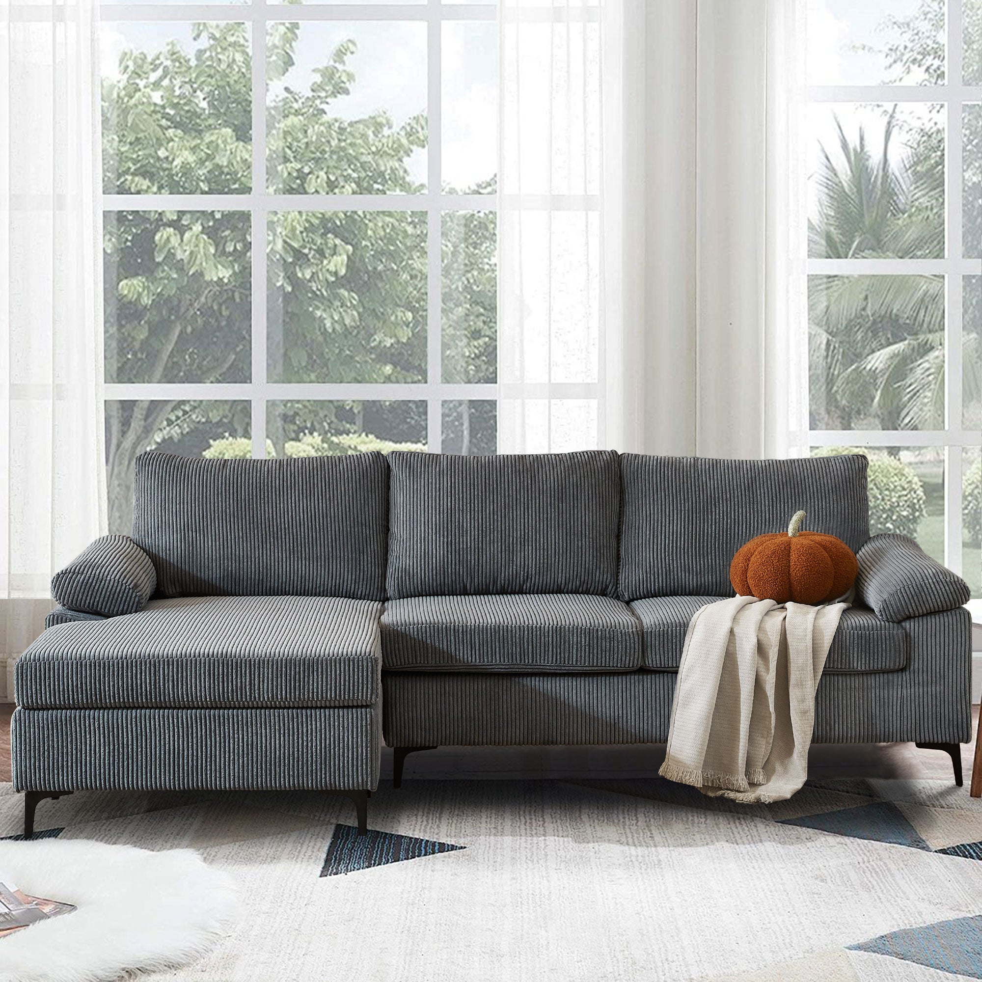 Xizzi-Furniture-MK-Chaise-Longue-Sofa-Grey-Jumbo-Wale-Corduroy