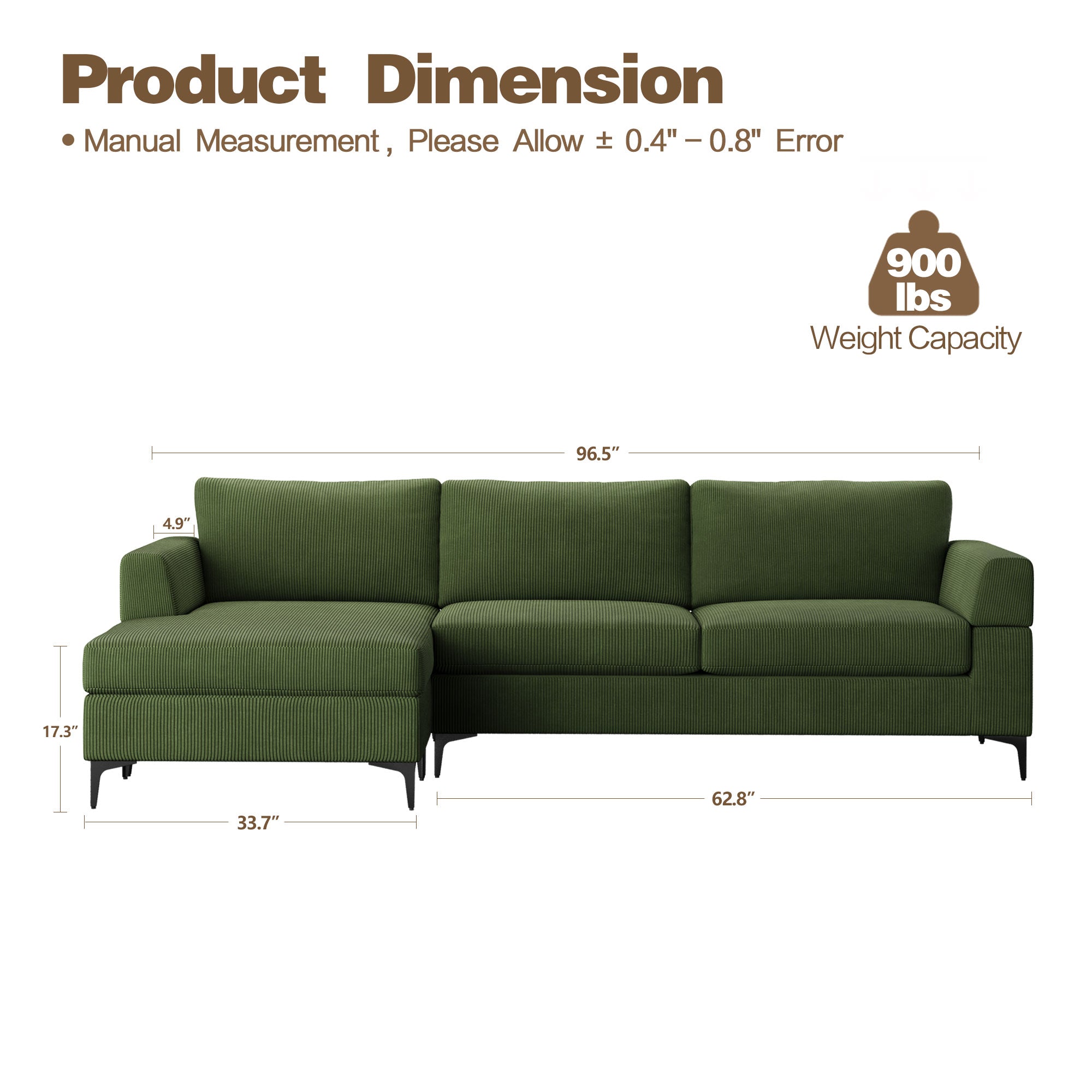 Xizzi-Furniture-TESLA-Chaise-Longue-Sofa-Green-Wale-Corduroy