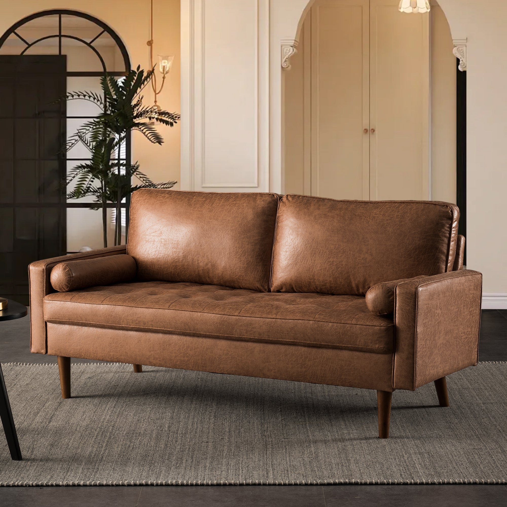 Xizzi-Furniture-YSL-Loveseat-Sofa-Light-Brown-Suede